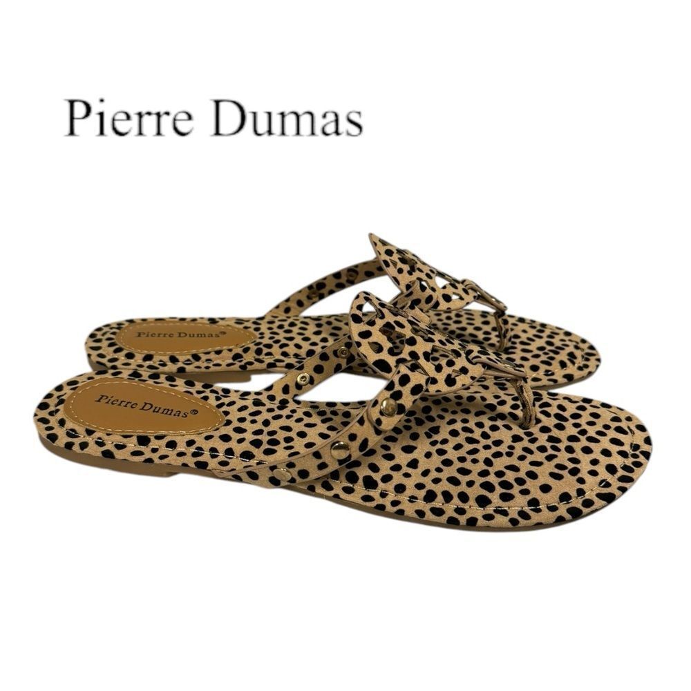 New Pierre Dumas Womans Cheetah Print Slide Sandals 11